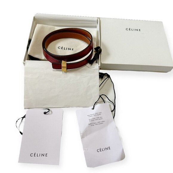 Celine Triple Tour Wrap Leather Bracelet, Never used, In Original Box, Burgundy - Picture 4 of 16